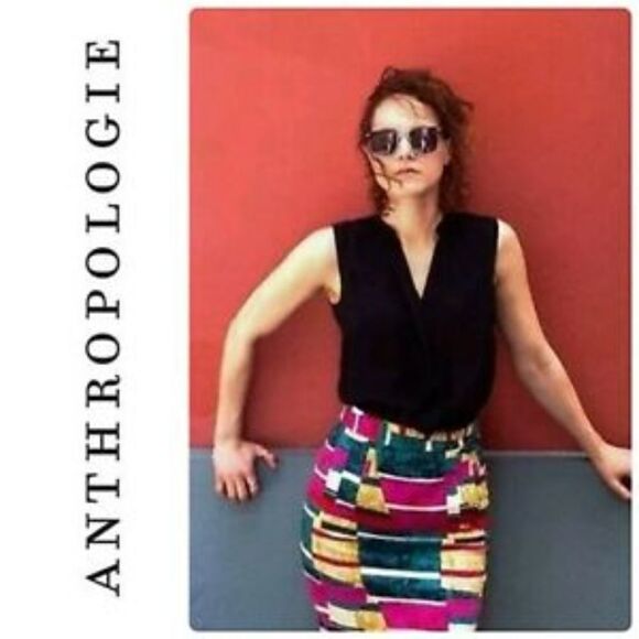 Dolce Vita Sorbet skirt abstract colorful pencil retro 80s 90s 4 small bright - Picture 10 of 10